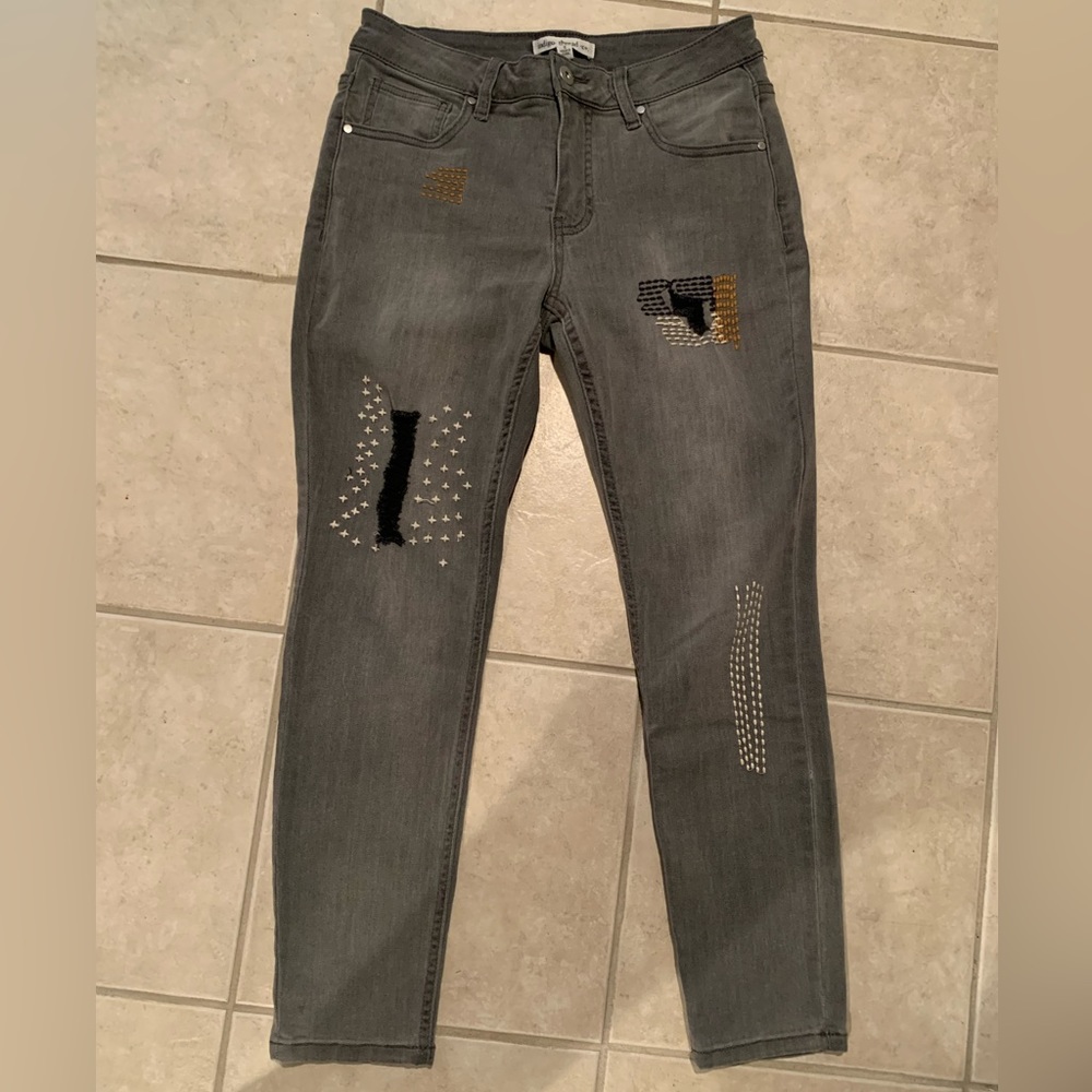 Indigo Thread Co. Grey Stretch Jeans Sz 6